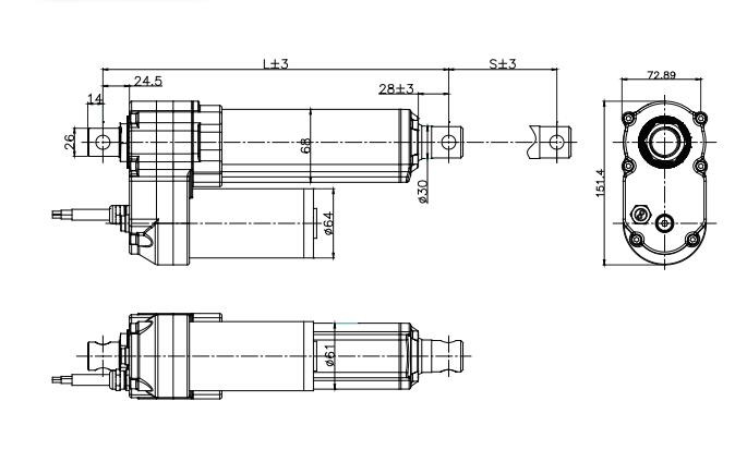 Heavy-Duty Linear Electric Cylinder 2000N ~ 7000N Force Waterproof DC Motor